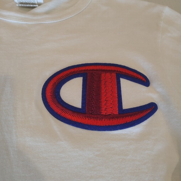 Vintage CHAMPION Mens Size Large Medium Long Sleeve W/ Big Embroidered Logo - Picture 2 of 10